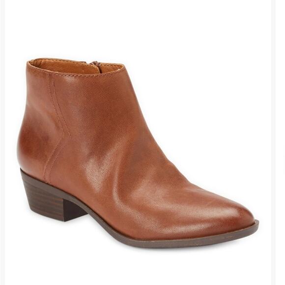 Lucky Brand Badhie Leather Ankle Cognac Boot Size 9 - Picture 1 of 14